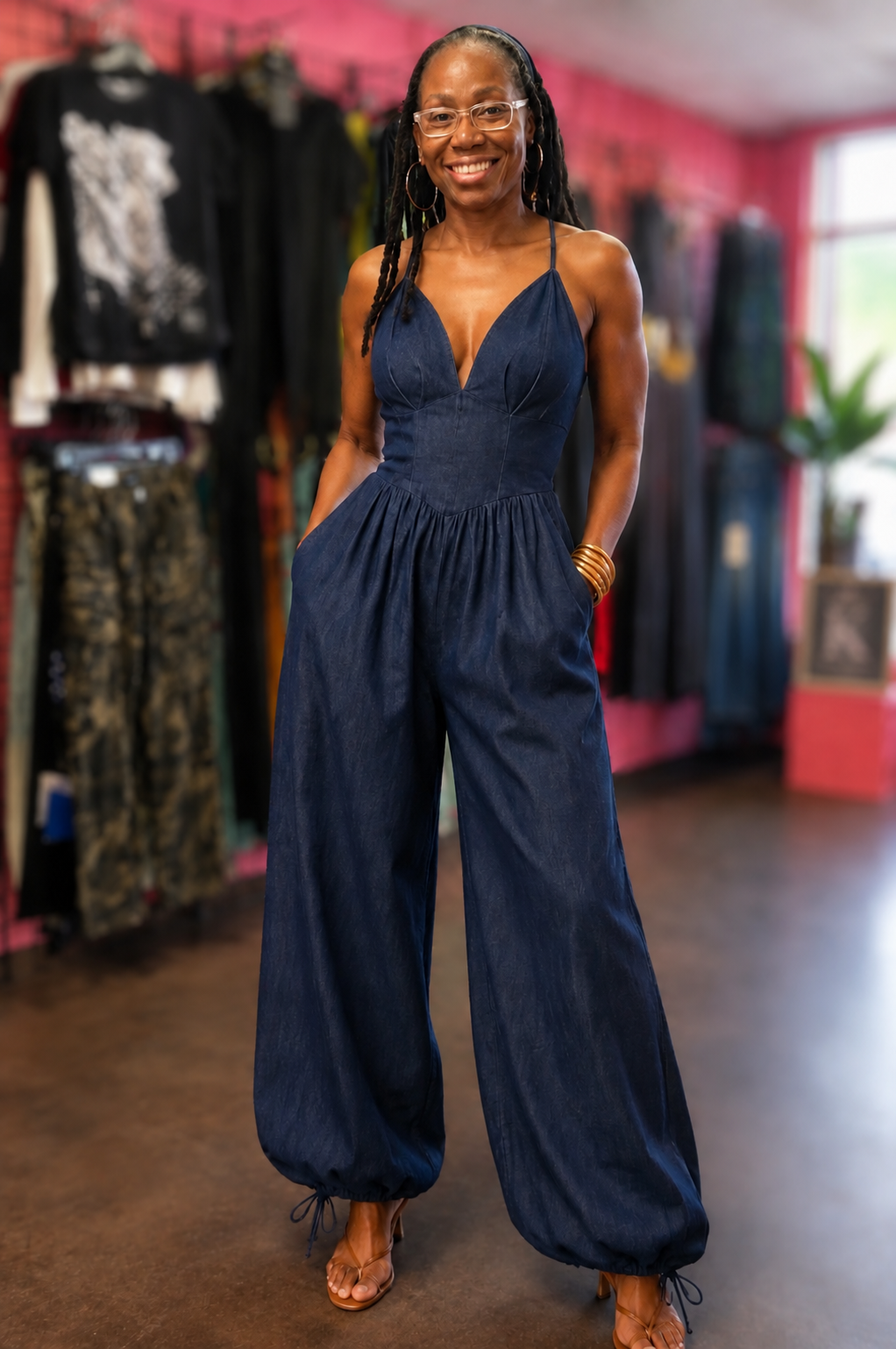Balloon Denim Jumper